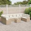 vidaXL Set Divano da Giardino 11 pcs Beige e Bianco polyrattan