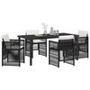 vidaXL Set da Pranzo per Giardino 5 pcs Nero