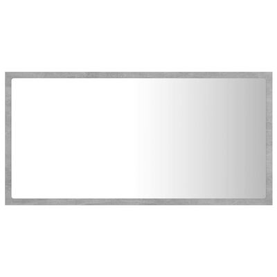 vidaXL Specchio da Bagno a LED Grigio 80x8,5x37 cm in Acrilico