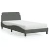 vidaXL Letto con Materasso Dover Grigio Scuro 100x200 cm in Tessuto