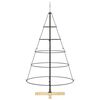 vidaXL Albero a Cono di Natale con supporto Nero 126 cm Acciaio