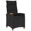 vidaXL Poltrona reclinabile con tavolino Nero polyrattan