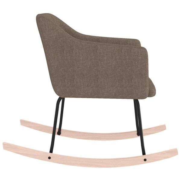 vidaXL Sedia a Dondolo Tortora in Tessuto