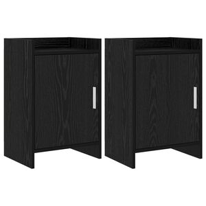 vidaXL Comodini 2 pcs Rovere Nero 40 x 30 x 60 cm Legno ingegnerizzato