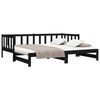 vidaXL Divano Letto con Letto Estraibile Nero 90x200cm Massello Pino