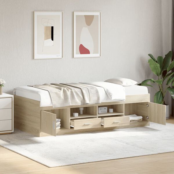 vidaXL Divano Letto con Cassetti senza Materasso 75x190 cm