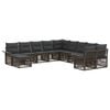 vidaXL Set Divano da Giardino 11 pz Grigio e Grigio Scuro polyrattan
