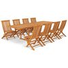 vidaXL Set da Pranzo 9 pz in Legno Massello di Teak