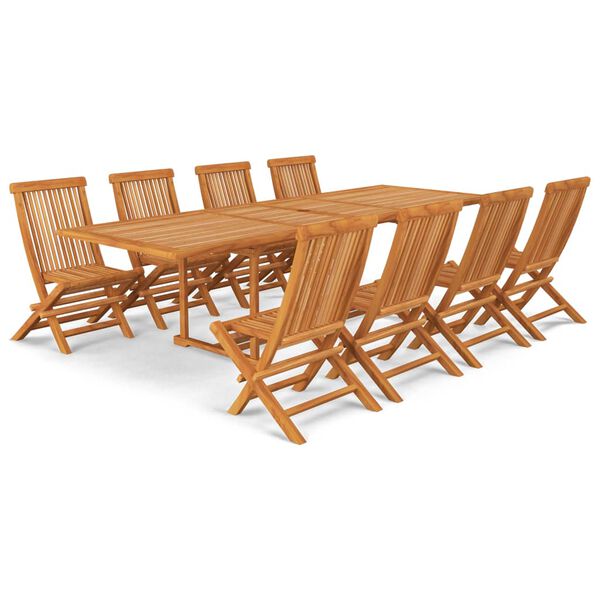 vidaXL Set da Pranzo 9 pz in Legno Massello di Teak