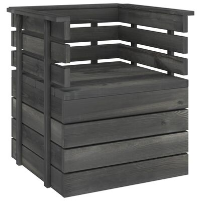 vidaXL Set Divani da Giardino su Pallet 7 pz Legno Pino Grigio Scuro