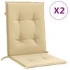 vidaXL Cuscini Sedia Schiena Bassa 2 pz Beige M&eacute;lange 100x50x4 Tessuto