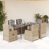 vidaXL Set da Pranzo da Giardino 7 pz con Cuscini Beige in Polyrattan