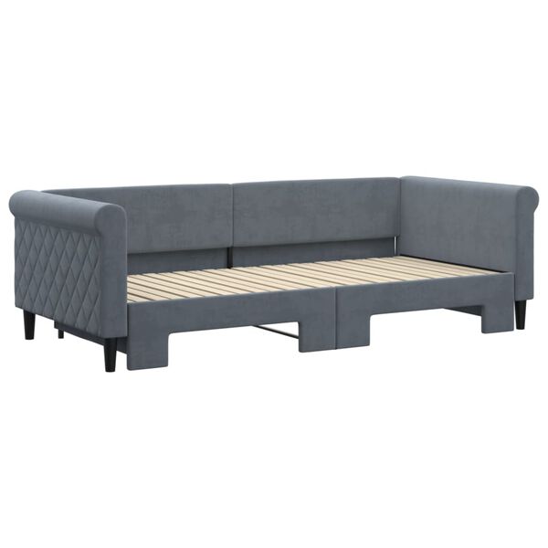 vidaXL Divano Letto con Letto Estraibile Grigio Scuro 90x200cm Velluto