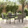 vidaXL Set da Pranzo per Giardino con cuscino 5 pcs Grigio polyrattan