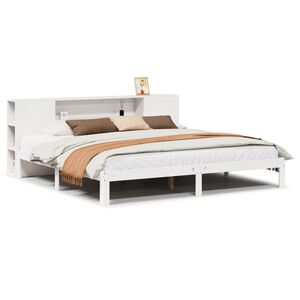 vidaXL Letto Libreria senza Materasso Bianco 200x200 cm Legno di Pino