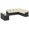 vidaXL Set Divani da Giardino 9 pz con Cuscini Nero in Polyrattan