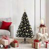 vidaXL Albero di Natale artificiale con luci integrate Nero 120 cm PVC