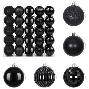 vidaXL Set di Palline di Natale 50 pz Nero Diam. 8 cm Polistirolo