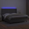 vidaXL Giroletto Molle con Materasso e LED Grigio 160x200cm Similpelle