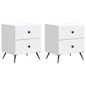 vidaXL Armadio da Notte con cassetto 2 pcs Bianco 43 x 34,5 x 47,5 cm