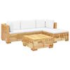 vidaXL Set Divani da Giardino 5 pz con Cuscini Legno Massello di Teak