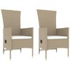 vidaXL Set Mobili da Giardino 3 pz Beige Polyrattan e Acciaio