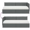 vidaXL Struttura Letto Angolare con Materasso 2 pcs Grigio Velluto