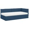 vidaXL Struttura Letto Angolare con Materasso 2 pcs Blu Velluto