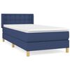vidaXL Giroletto a Molle con Materasso Blu 90x190 cm in Tessuto
