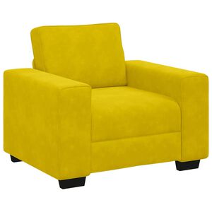 vidaXL Divano Sedia Giallo 100x77x82 cm Velluto