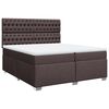 vidaXL Giroletto a Molle con Materasso Marrone Scuro 200x200cm Tessuto