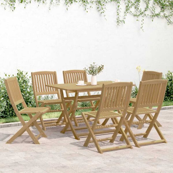 vidaXL Set da Pranzo da Giardino 7 pz in Legno Massello di Acacia