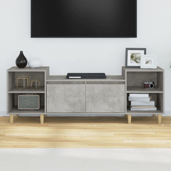 vidaXL Mobile per TV Grigio Cemento 160x35x55 cm Legno Multistrato