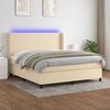 vidaXL Letto a Molle con Materasso e LED Crema 180x200 cm in Tessuto