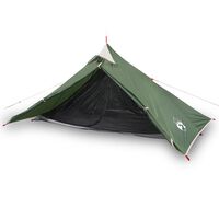 vidaXL Tenda da Campeggio 1 Persona Verde 255x153x130 cm Taffetà 185T