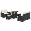 vidaXL Set Divano da Giardino con cuscino 8 pcs Nero e Crema