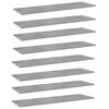 vidaXL Ripiani Libreria 8pz Grigio Cemento 100x30x1,5cm Multistrato