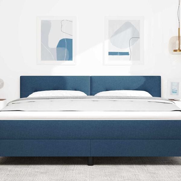 vidaXL Testiera con testiera Blu 180 cm Pelle Sintetica