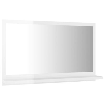 vidaXL Specchio da Bagno Bianco Lucido 60x10,5x37 cm Legno Multistrato