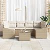 vidaXL Set di divani con cuscino 7 pcs Beige e Crema polyrattan