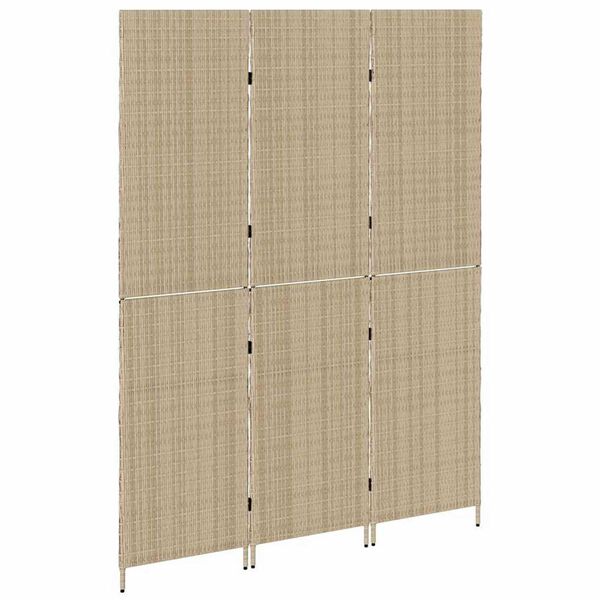 vidaXL Divider per stanze Beige 147 x 180 cm polyrattan