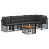 vidaXL Set Divano da Giardino 7 pz Nero e Grigio scuro polyrattan