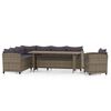 vidaXL Set Divani da Giardino 3 pz con Cuscini in Polyrattan Grigio