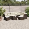 vidaXL Set Divani da Giardino 10pz con Cuscini in Polyrattan Marrone