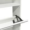 vidaXL Scarpiera a 4 Strati con Specchio Bianca 63x17x134 cm