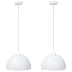 vidaXL Lampada a Sospensione 2 pz Regolabile E27 Bianco &Oslash; 30cm Metallo