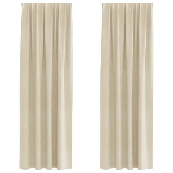 vidaXL Tende oscuranti 2 pcs Crema 140 x 260 cm Velluto