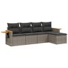 vidaXL Set Divano da Giardino 5 pz con Cuscini Grigio in Polyrattan