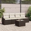 vidaXL Set di divani con cuscino 5 pcs Marrone e Crema polyrattan
