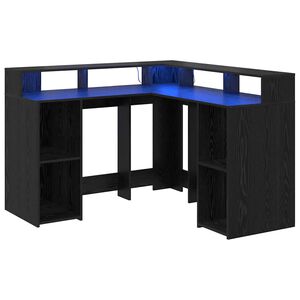 vidaXL Scrivania Rovere Nero Legno ingegnerizzato 130 x 130 x 91 cm
